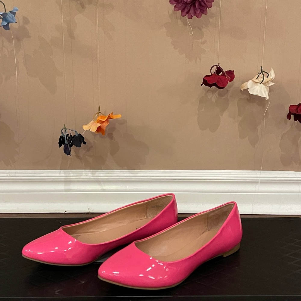 Hot pink flats